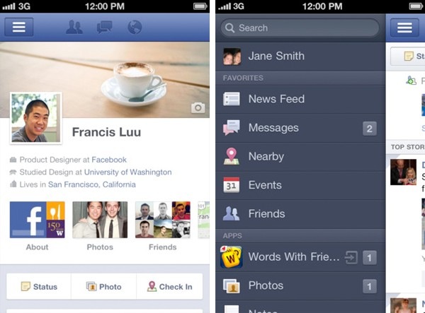 Facebook para iPhone actualizado con Timeline, versión iPad pronto