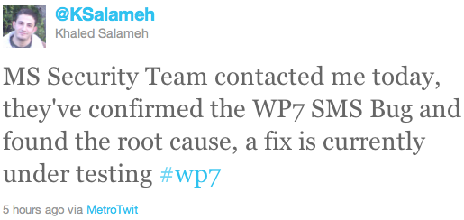 Microsoft trabajando para corregir el bug SMS en Windows Phone