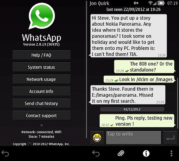 WhatsApp para Symbian recibe actualización