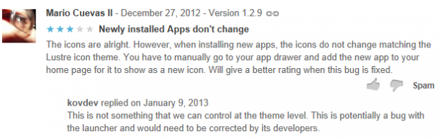 Google Play comentarios
