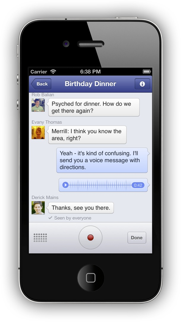 Facebook Messenger voz