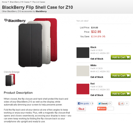 Accesorios BlackBerry Z10