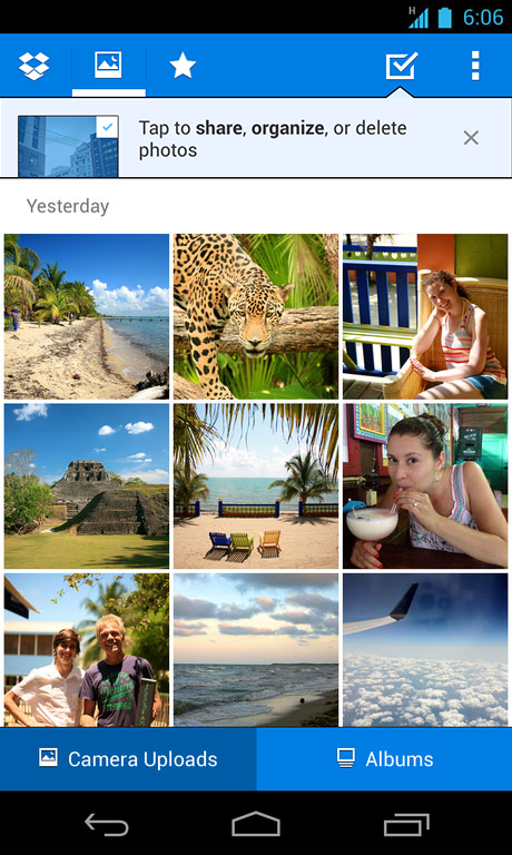 Dropbox para Android albumes