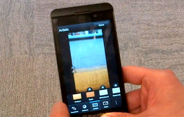 App de cámara de BlackBerry 10 revela filtros y herramientas