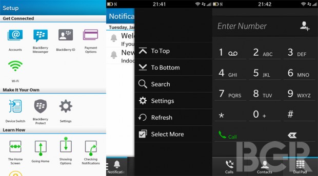 BlackBerry 10 filtrado en capturas de pantalla