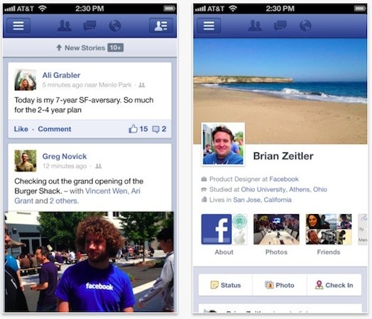 Facebook para iOS actualizado con funciones de Messenger y Camera