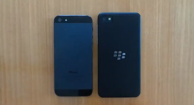 BlackBerry Z10 comparado con el iPhone 5 en video