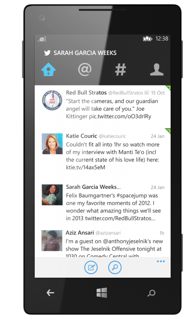 Twitter para Windows Phone recibe actualización de diseño