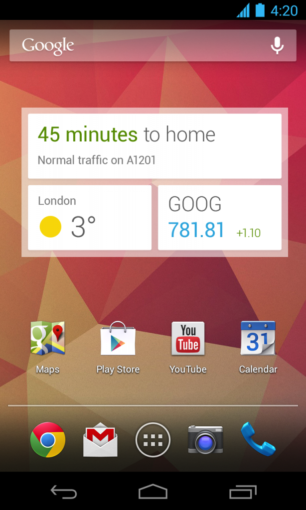 Google Now recibe widget con actualización de Google Search