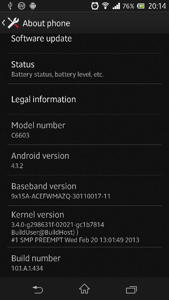 Xperia Z firmware