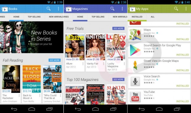 Google Play versión 4.0 se filtra en video
