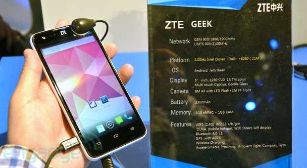 ZTE Geek con Intel Crover Trail+ a 2GHz presentado oficialmente