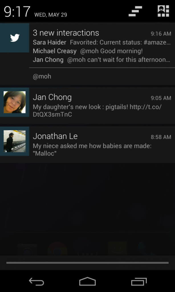 Twitter notificaciones Android
