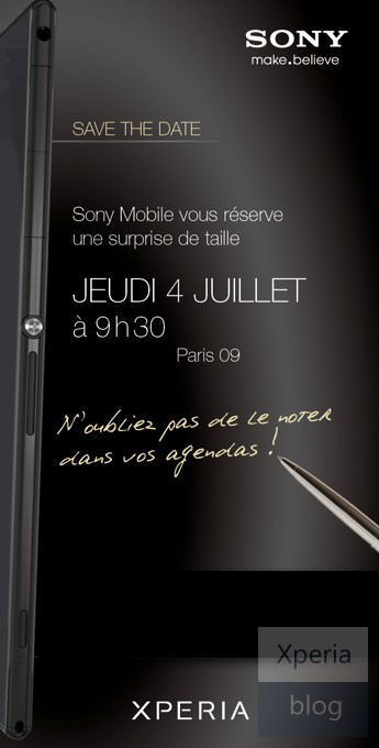Sony anuncia evento en Francia: posible presentación del Sony Xperia Z Ultra
