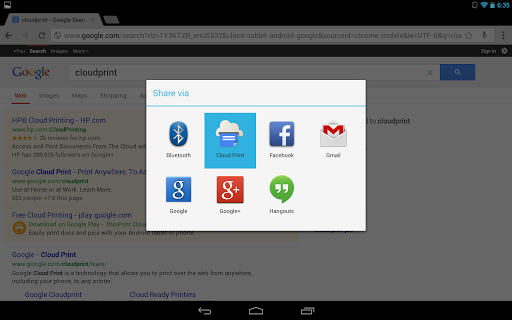 Google Cloud Print Android