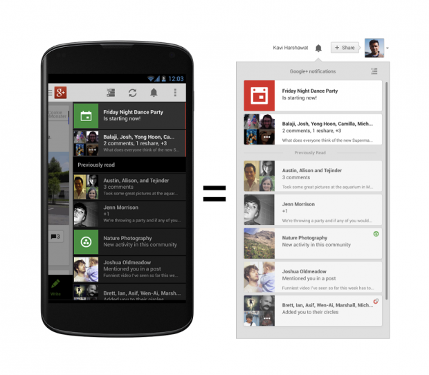 Google+ para Android actualizado con notificaciones sincronizadas y nuevo menú