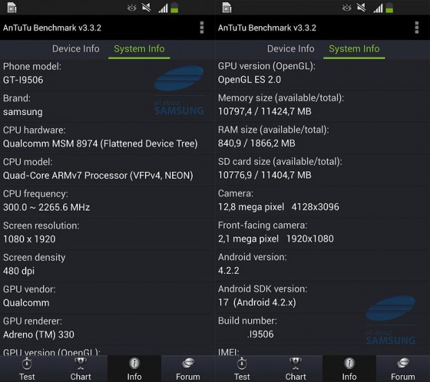 Evidencia sobre un Galaxy S4 internacional con chip Snapdragon 800