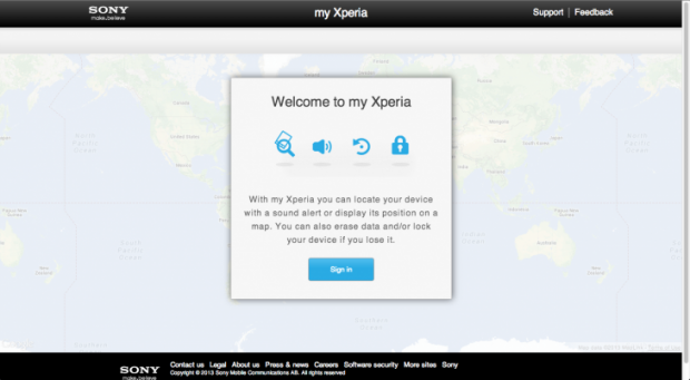 Sony distribuye servicio de seguridad “my Xperia” a todos los smartphones 2012/2013