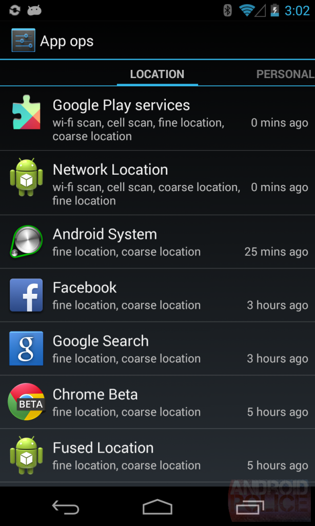Android 4.3 tiene control de permisos de aplicaciones oculto