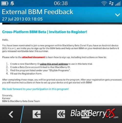 BlackBerry comienza pruebas beta con BBM para Android