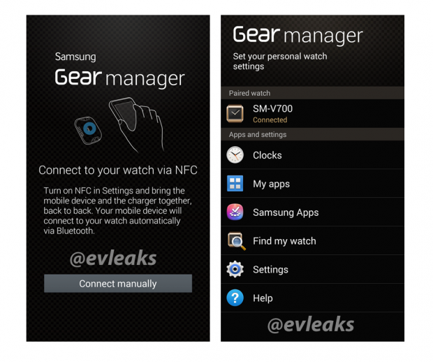 Pantallas de configuración del Galaxy Gear confirman que conectará vía NFC