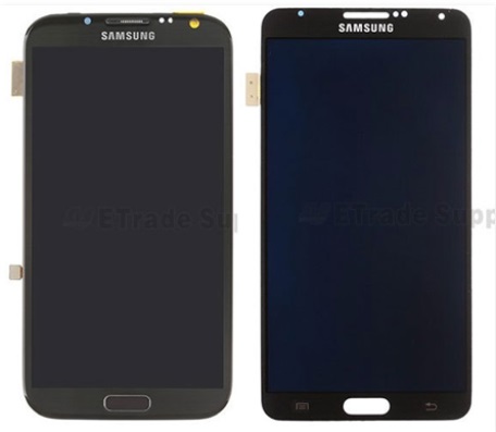 Panel frontal del Galaxy Note III comparado con el del Galaxy Note II
