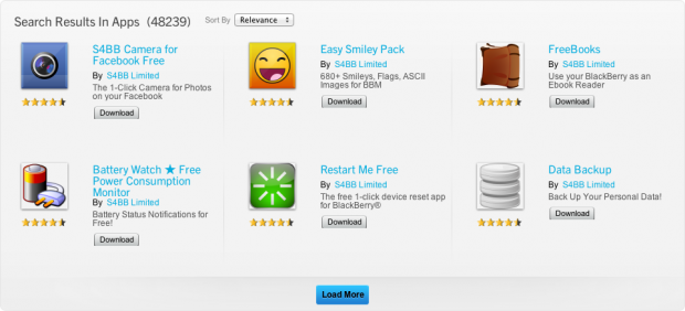 Un solo desarrollador tiene 47.000 aplicaciones en BlackBerry World