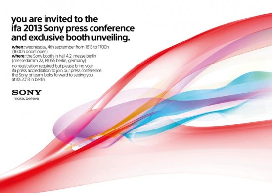 Sony confirma evento para el 4 de Septiembre en IFA