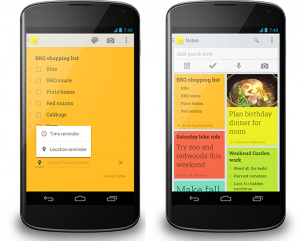 Google Keep actualizado con recordatorios por tiempo y localización