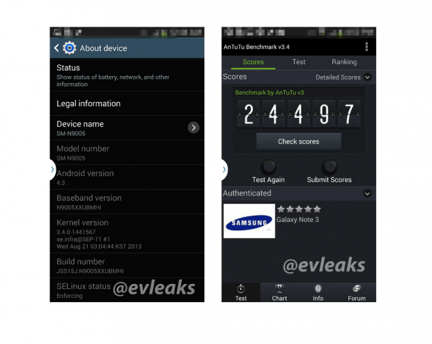 Samsung Galaxy Note III tendrá CPU quad-core a 2.3GHz y 2.5GB de RAM
