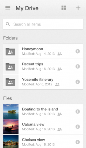 Google Drive para iOS recibe nuevo diseño y búsqueda mejorada