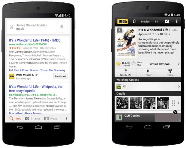 Google Search en Android integra búsqueda en apps