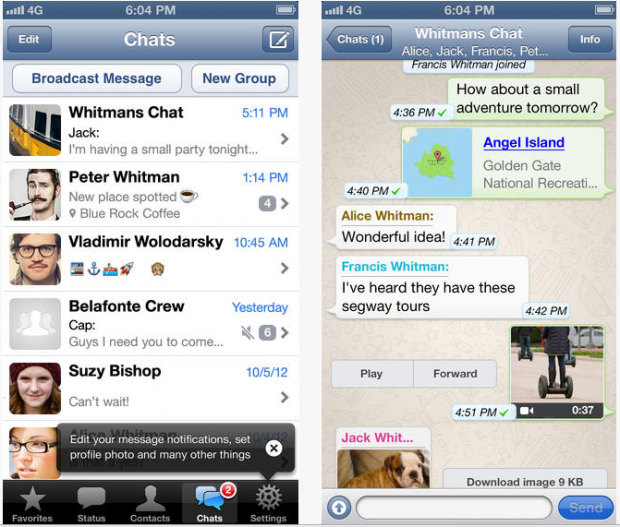 whatsapp ios 7