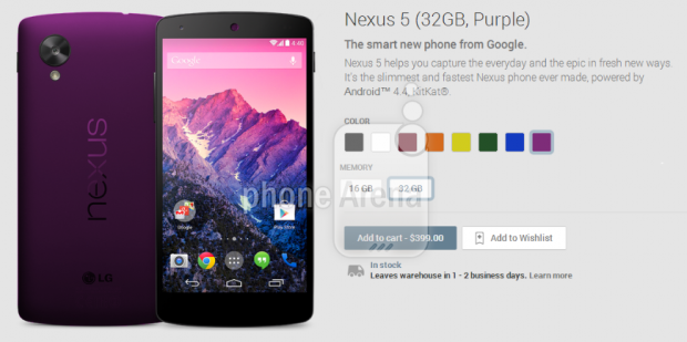 Nexus 5 colores