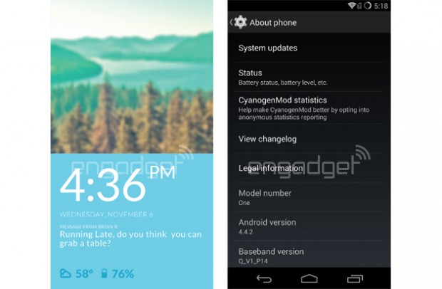 CyanogenMod corriendo en el OnePlus One en capturas de pantalla