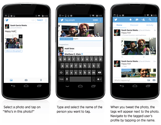 Twitter agrega tagging y subidas múltiples de fotos en iPhone y Android