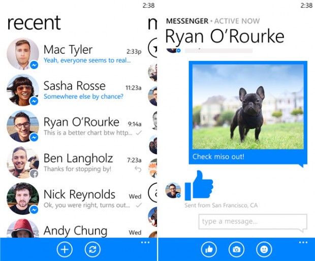 Facebook Messenger llega a Windows Phone