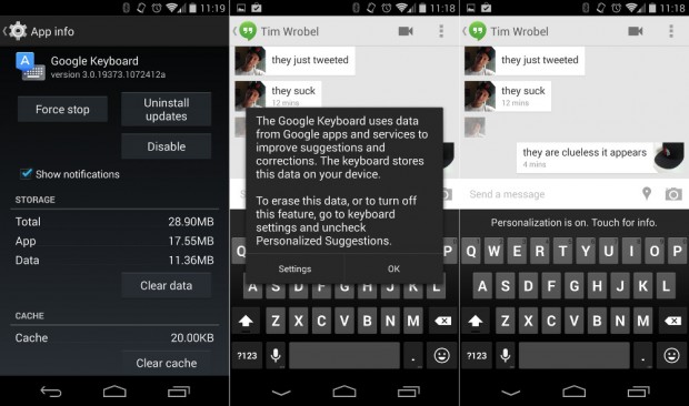 Teclado de Google usa datos de otras apps para mejor autocorrección