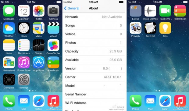 iOS 8 se filtra en capturas de pantalla