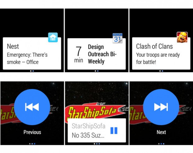 Google muestra pantallas de notificaciones de Android Wear