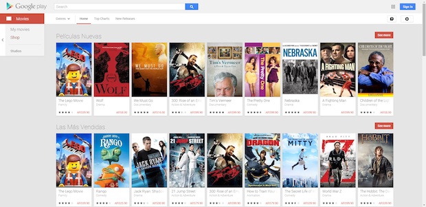 Google Play Películas llega a Argentina y 20 países más