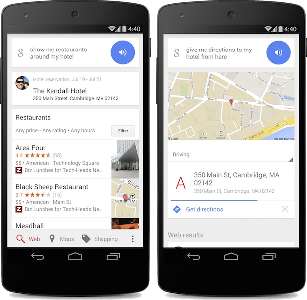 Google Now muestra cosas para hacer cerca del hotel