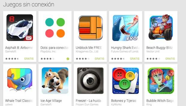 Google Play agrega sección “Juegos sin conexión”