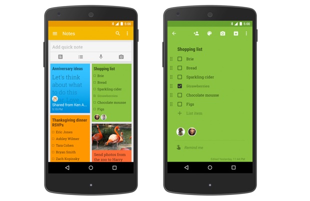 Google Keep ahora permite compartir notas en tiempo real