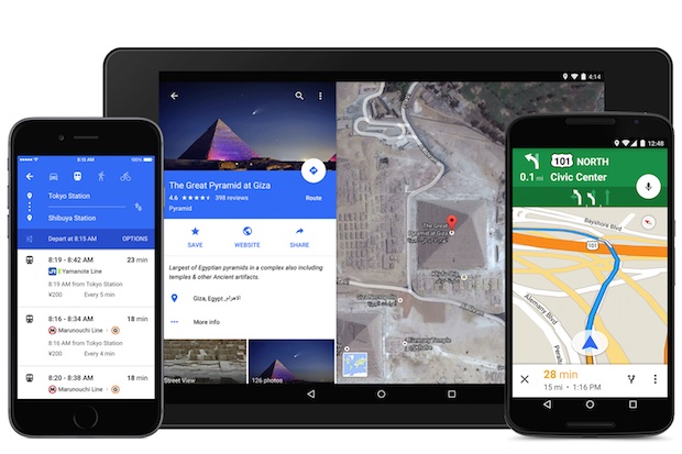 Google Maps actualizado con Material Design y nuevas funcionalidades