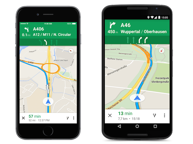 Google Maps indica que carril usar en algunos países europeos