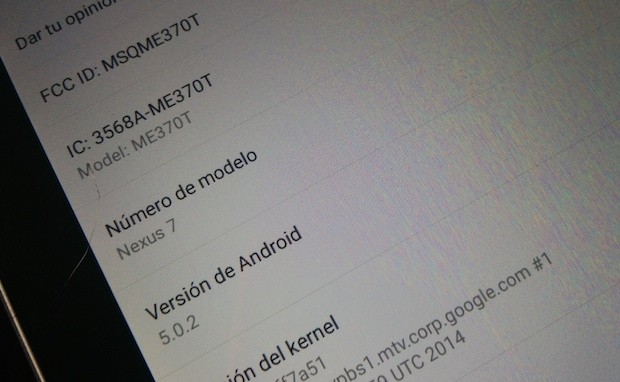 Algunos usuarios del Nexus 7 original comienzan a recibir Android 5.0.2 directamente