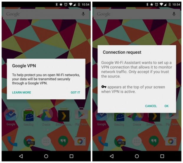 Rastros de servicio VPN de Google aparecen en Android 5.1