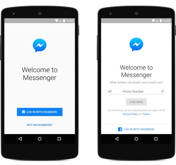 Facebook Messenger ahora puede ser usado sin cuenta Facebook