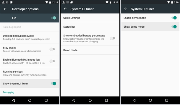 Android demo mode